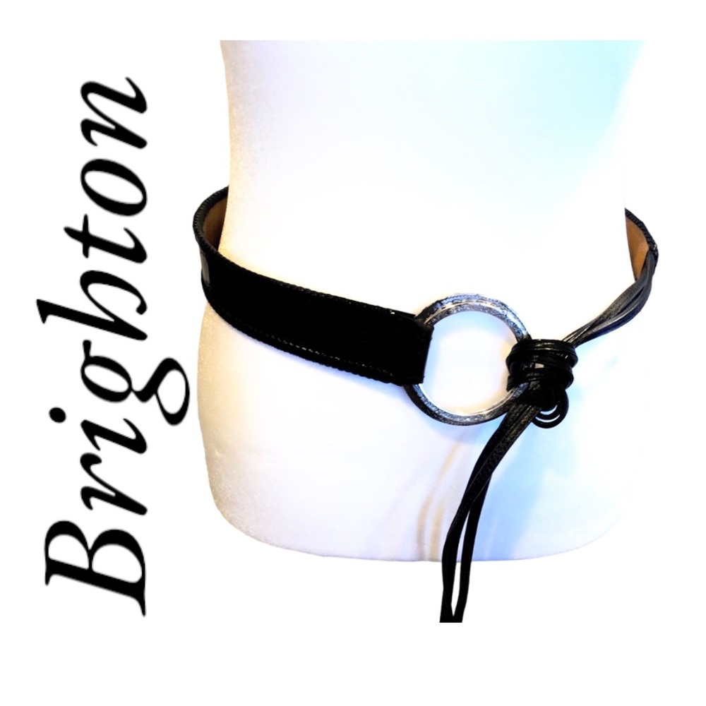Brighton Sz S/M Black Faux Tie Belt - Picture 1 of 8